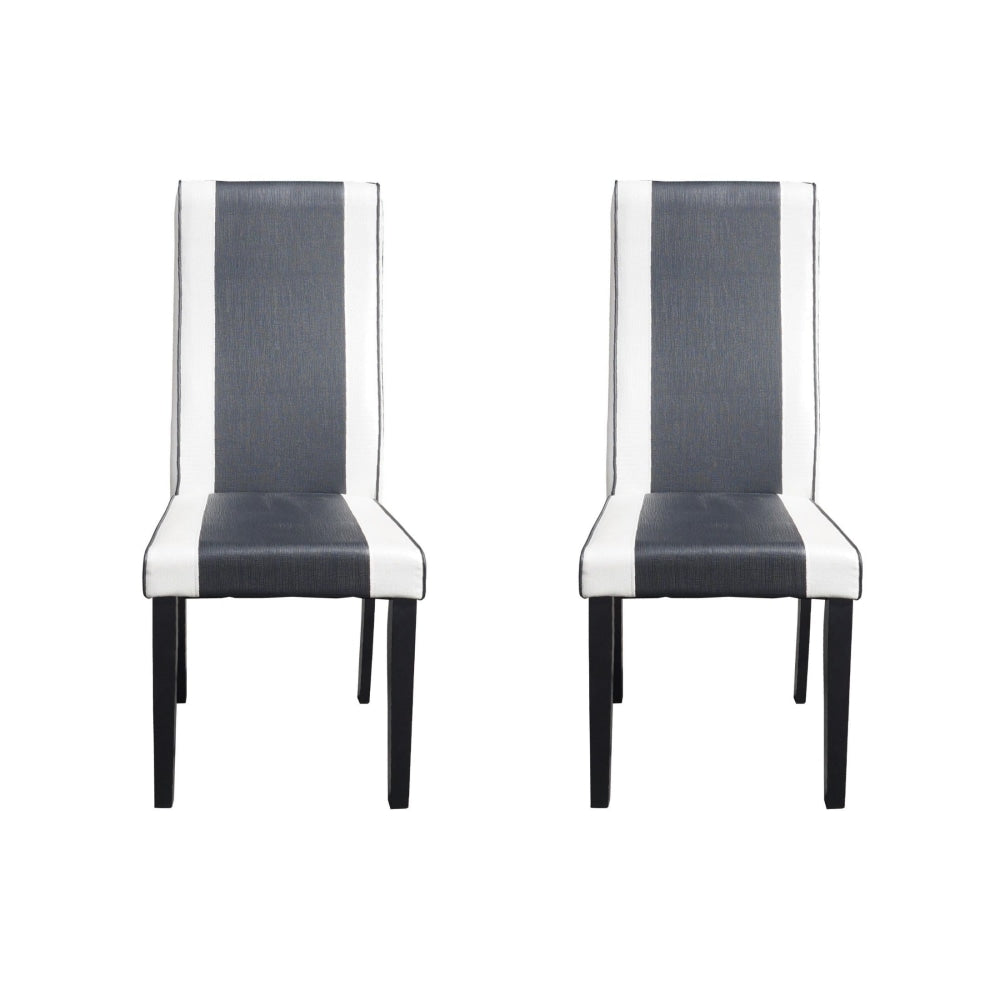 Set Of 2 Alpine Leather Dining Chair Wooden Legs - Cappucino & White Fast shipping On sale