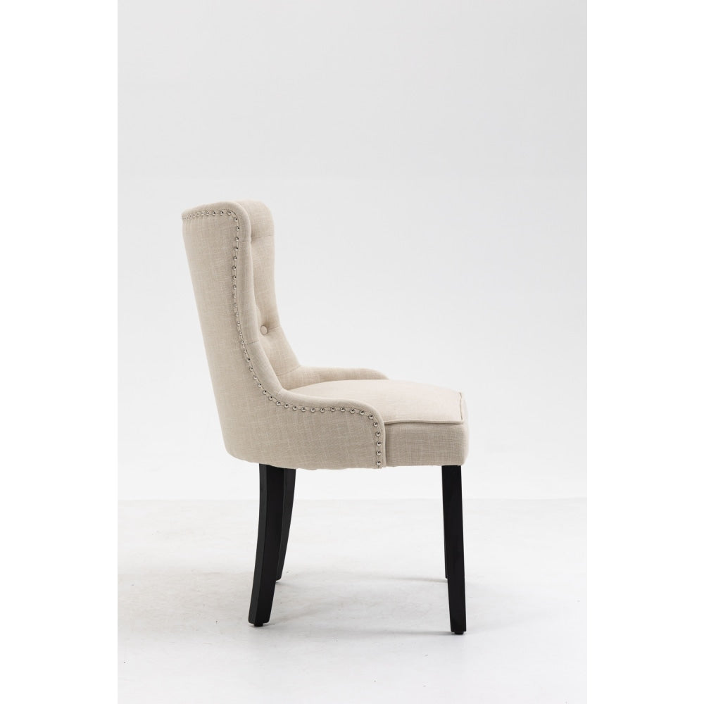 Set Of 2 Will Modern Fabric Kitchen Dining Chair - Beige Fast shipping On sale