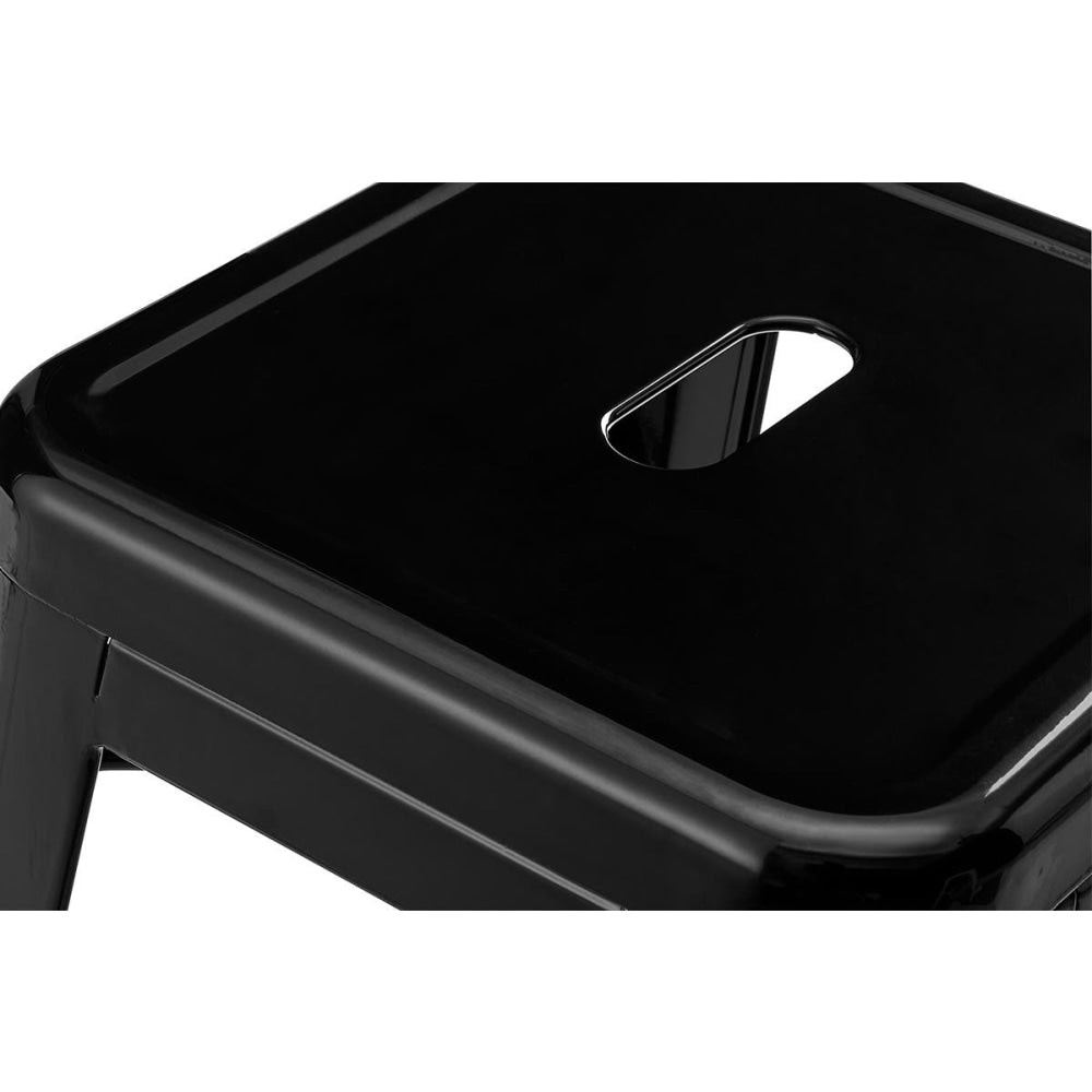 Set of 2 Xavier Pauchard Replica Tolix Kitchen Counter Bar Stools 65cm Powder Coated - Black / Metal Stool Fast shipping On sale