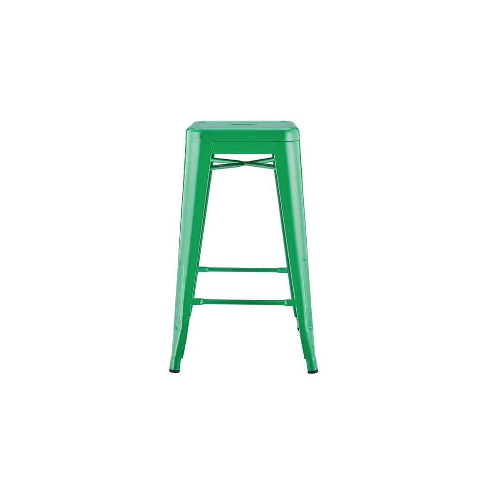 Set of 2 Xavier Pauchard Replica Tolix Kitchen Counter Bar Stools 65cm Powder Coated - Green / Metal Stool Fast shipping On sale