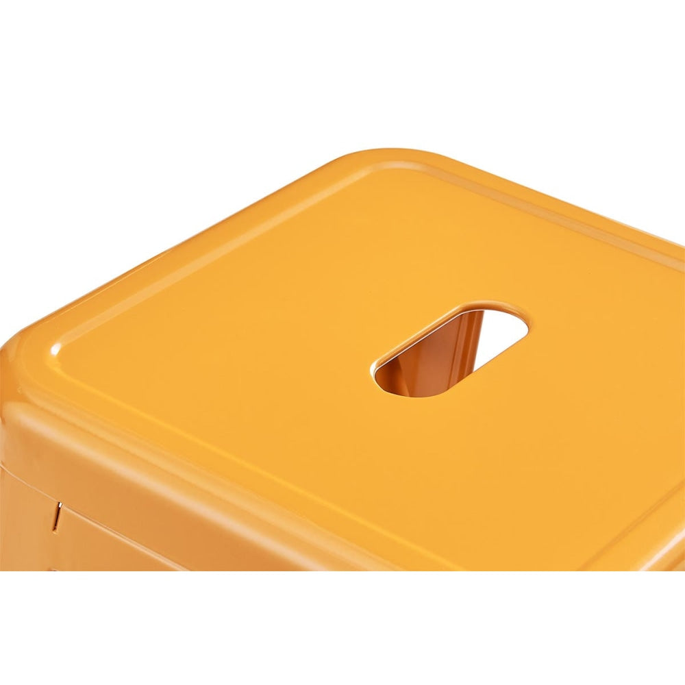 Set of 2 Xavier Pauchard Replica Tolix Kitchen Counter Bar Stools 65cm Powder Coated - Orange / Metal Stool Fast shipping On sale