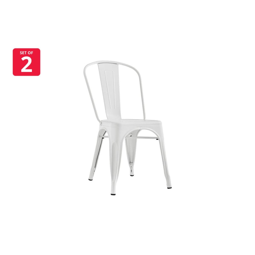 Set of 2 Xavier Pauchard Replica Tolix Kitchen Dining Chair Powder Coated - Mattle White Fast shipping On sale