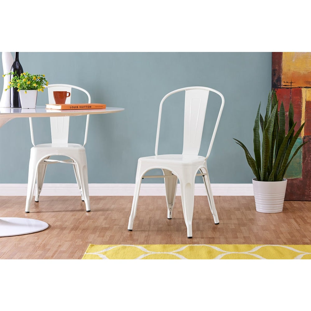 Set of 2 Xavier Pauchard Replica Tolix Kitchen Dining Chair Powder Coated - Mattle White Fast shipping On sale