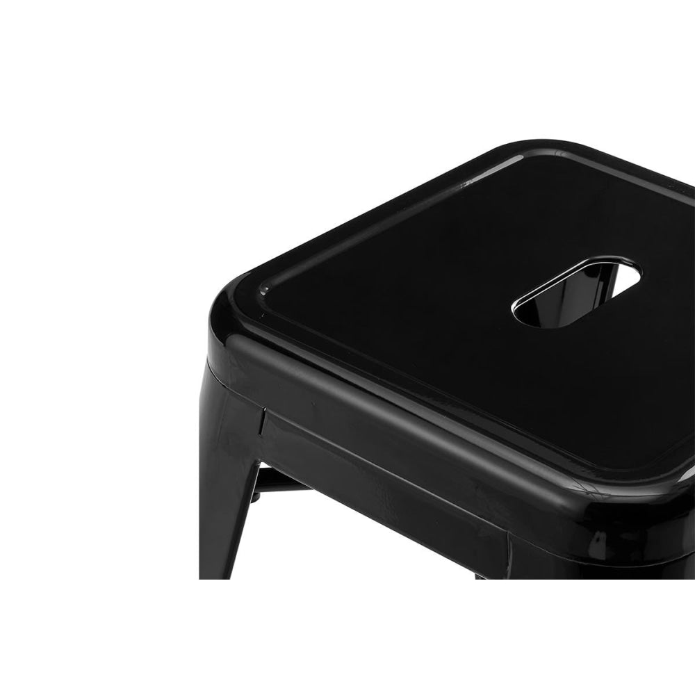 Set of 2 Xavier Pauchard Replica Tolix Low Stools Seats Chair Powder Coated Metal 45cm - Black / Stool Fast shipping On sale