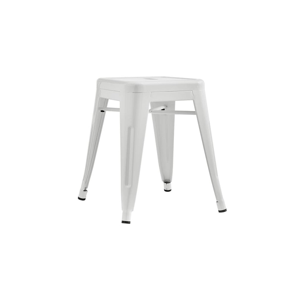 Set of 2 Xavier Pauchard Replica Tolix Low Stools Seats Chair Powder Coated Metal 45cm - White / Stool Fast shipping On sale