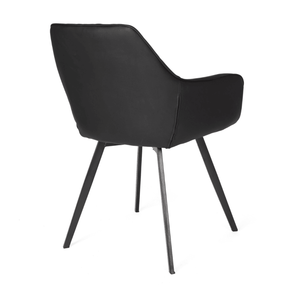 Set of 2 Xena Eco Leather Dining Chair Black Metal Legs - Fast shipping On sale