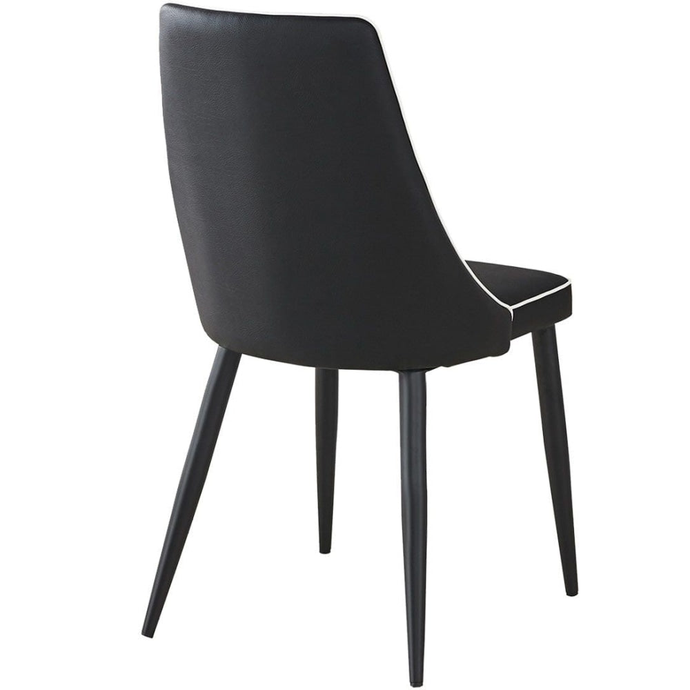 Set Of 4 Dona PU Leather Dining Chair W/ Metal Legs - Black Fast shipping On sale