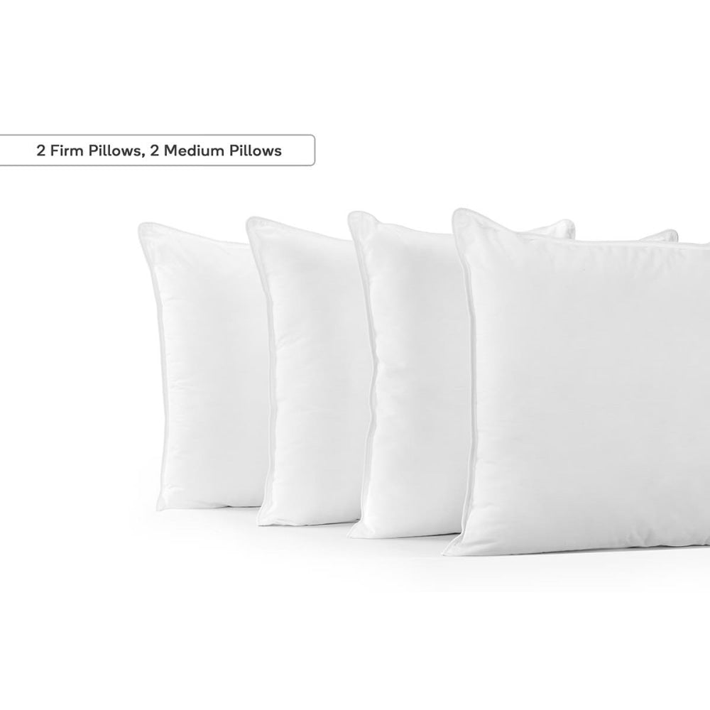 Set of 4 Hotel Quality Deluxe Bounce Fibre Pillows Pillow Fast shipping On sale