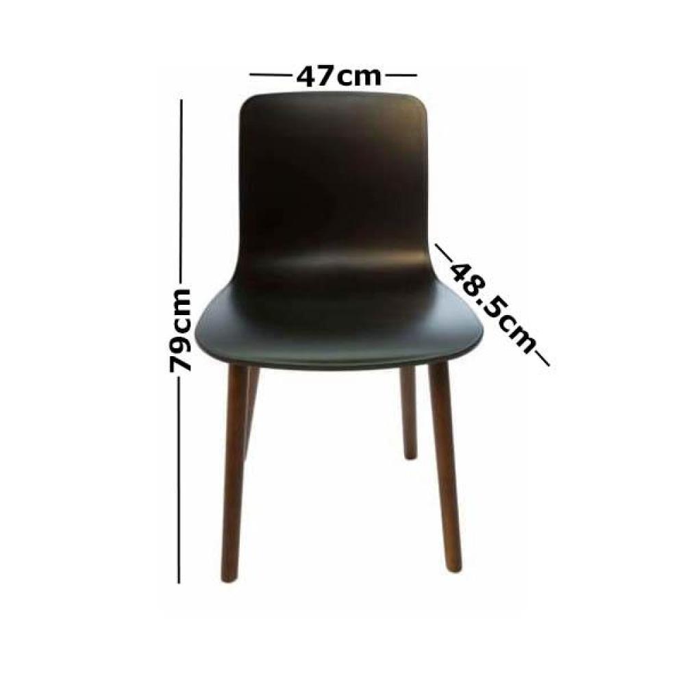 Set of 4 - Jasper Morrison Replica Hal Dining Chair Walnut Legs Black Fast shipping On sale