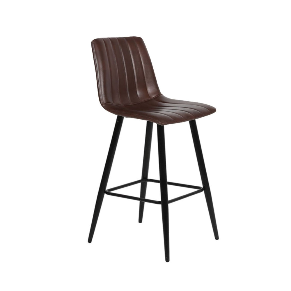 Set Of 4 Molly Faux Leather Kitchen Counter Bar Stool Metal Legs - Brown Dining Chair Fast shipping On sale