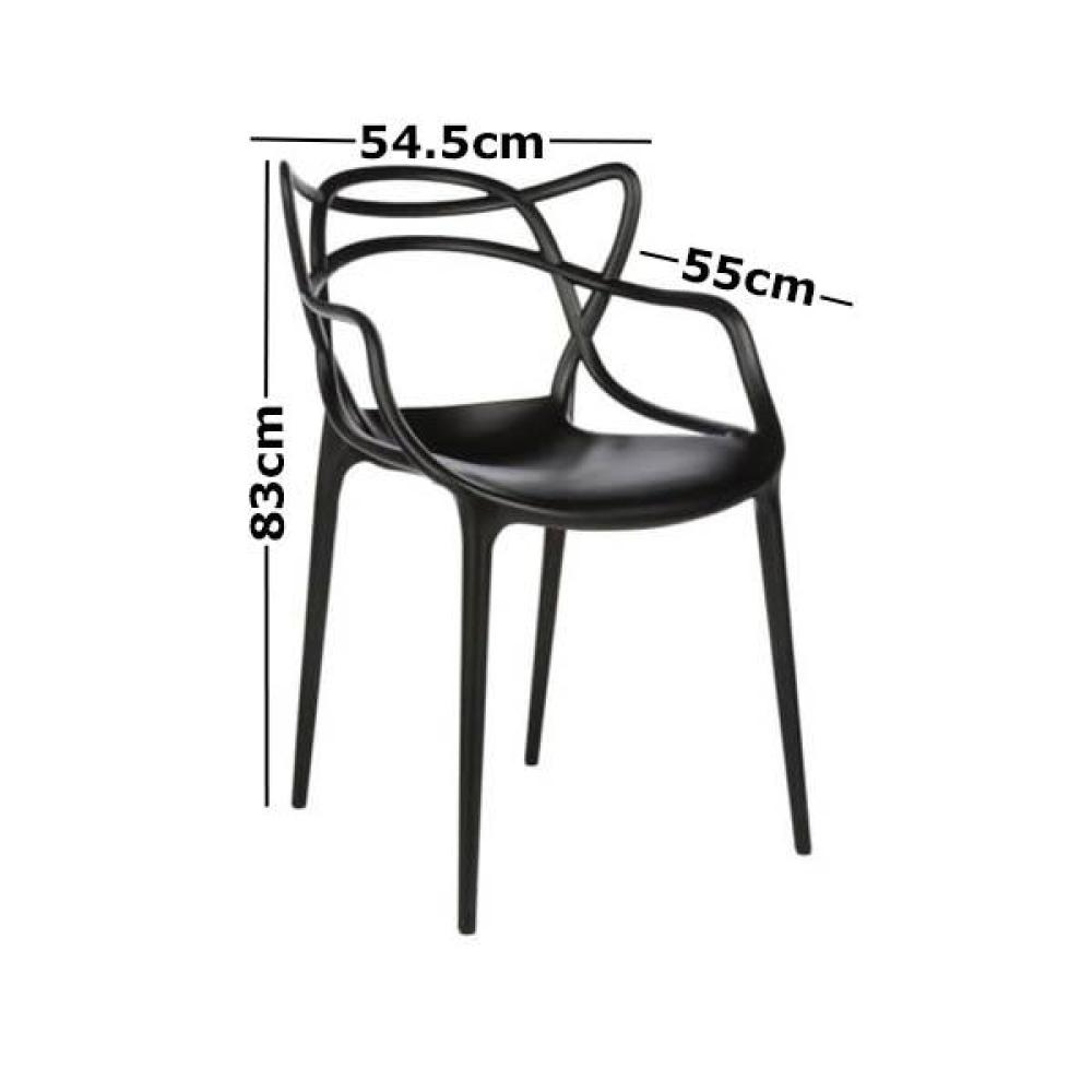 Set of 4 - Philippe Starck Replica Masters Dining Armchair - Black Chair Fast shipping On sale