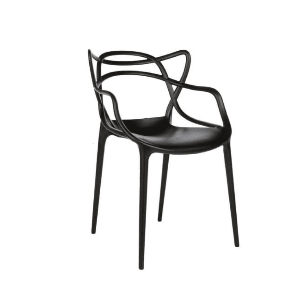 Set of 4 - Philippe Starck Replica Masters Dining Armchair - Black Chair Fast shipping On sale