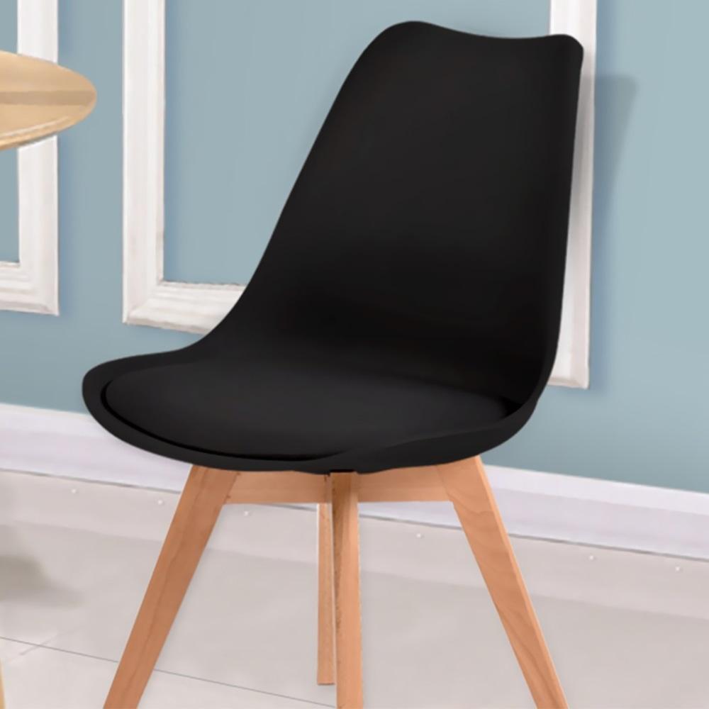 Set of 4 Retro Replica PU Leather Dining Chair Office Cafe Chairs Black Fast shipping On sale