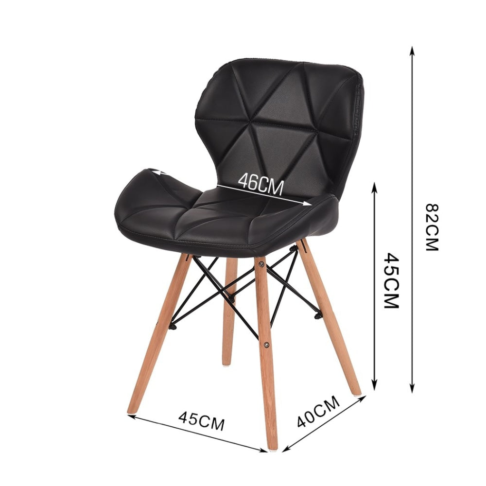 Set of 4 Retro Replica PU Leather Dining Chair Office Cafe Chairs Black Fast shipping On sale