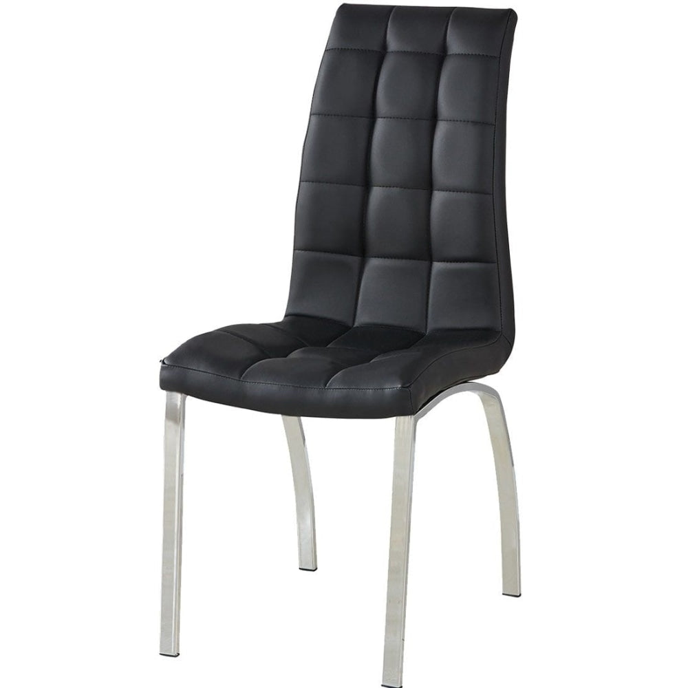 Set Of 4 Yura PU Leather Dining Chair W/ Metal Legs - Black Fast shipping On sale