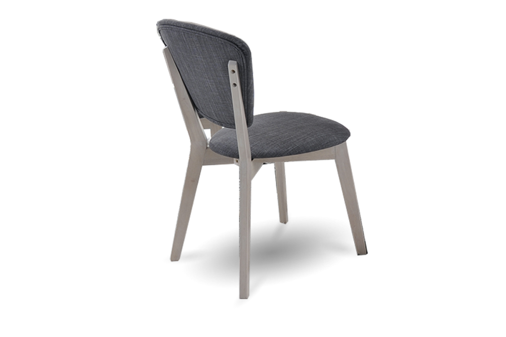 Set of Two - Helga Dining Chairs - White Wash Frame - Stone Grey Seat Chair Fast shipping On sale