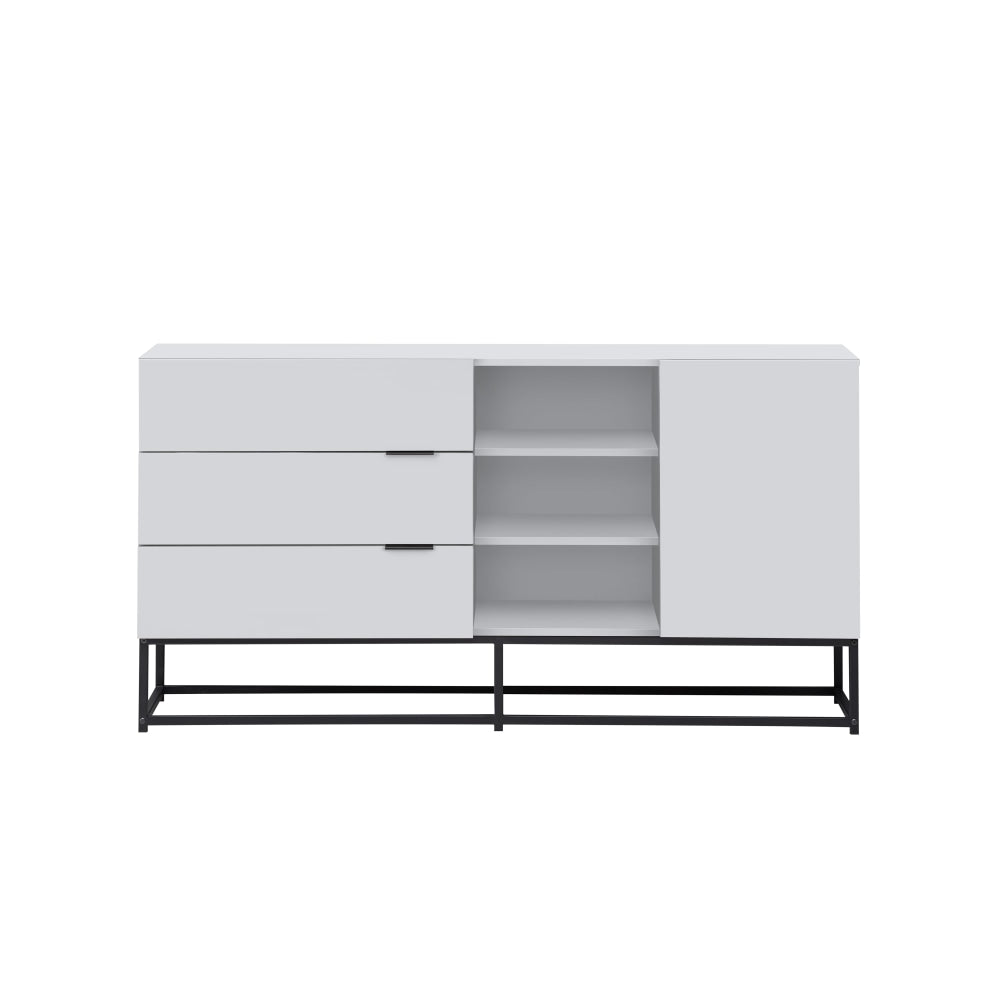 Shia Buffet Unit Sideboard Storage Cabinet W/ 1-Door 3-Drawers - White/Black & Fast shipping On sale