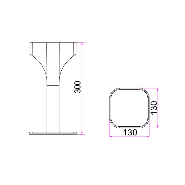 SHU Garden Bollard Light 11W Square Dark Grey 3000K IP65 H300mm 2 Diffuser 540LM Fast shipping On sale