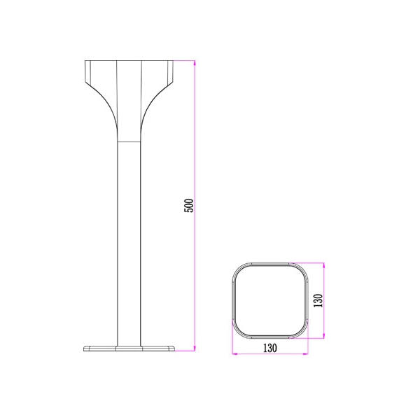 SHU Garden Bollard Light 11W Square Dark Grey 3000K IP65 H500mm 2 Diffuser 540LM Fast shipping On sale