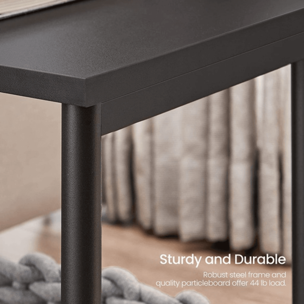 Vasagle Side Table Set of 2 Charcoal Gray and Black with Storage Shelf Fast shipping On sale