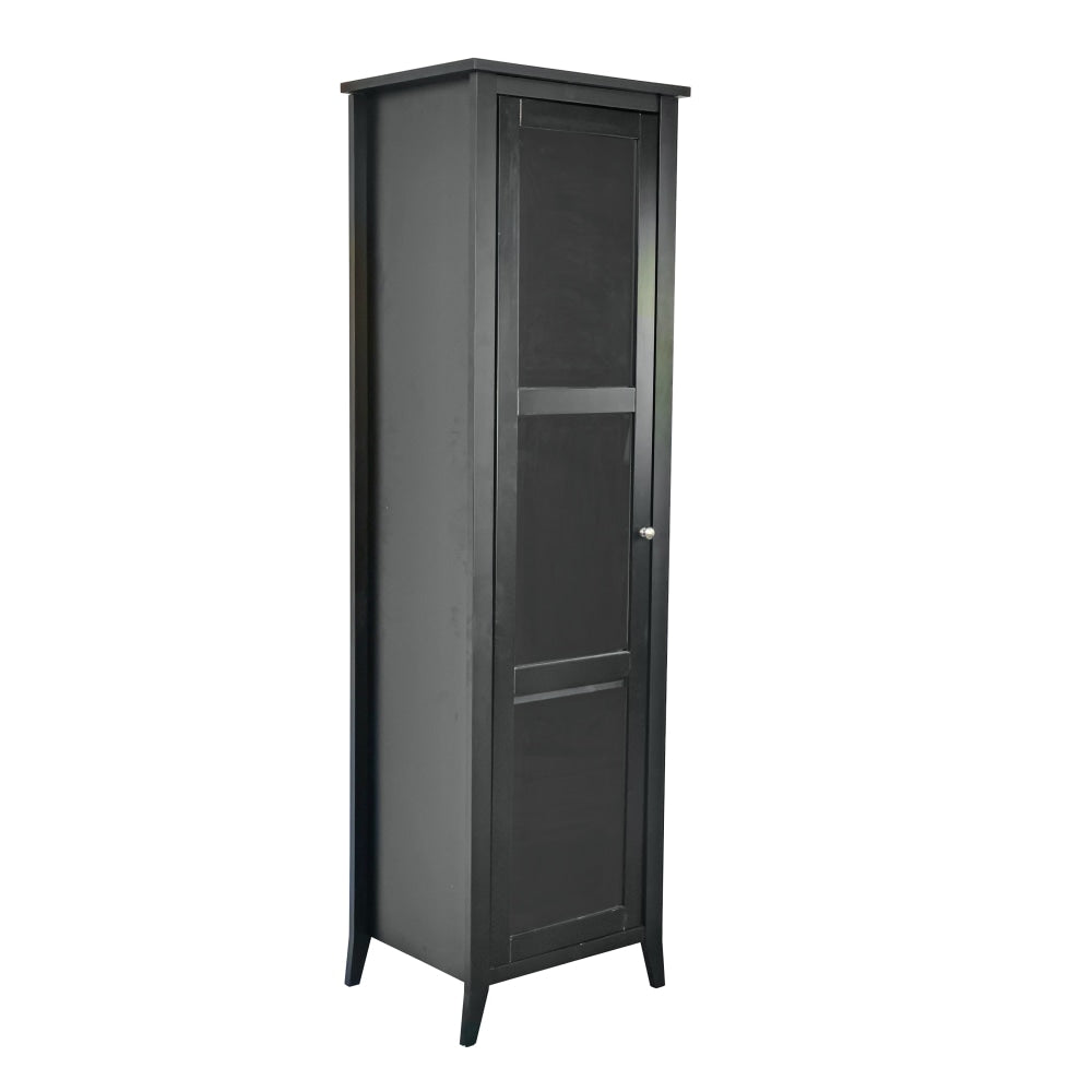 Sienna 3-Tier Display Shelf Tall Storage Cabinet W/ 1-Glass Door - Black Cupboard Fast shipping On sale