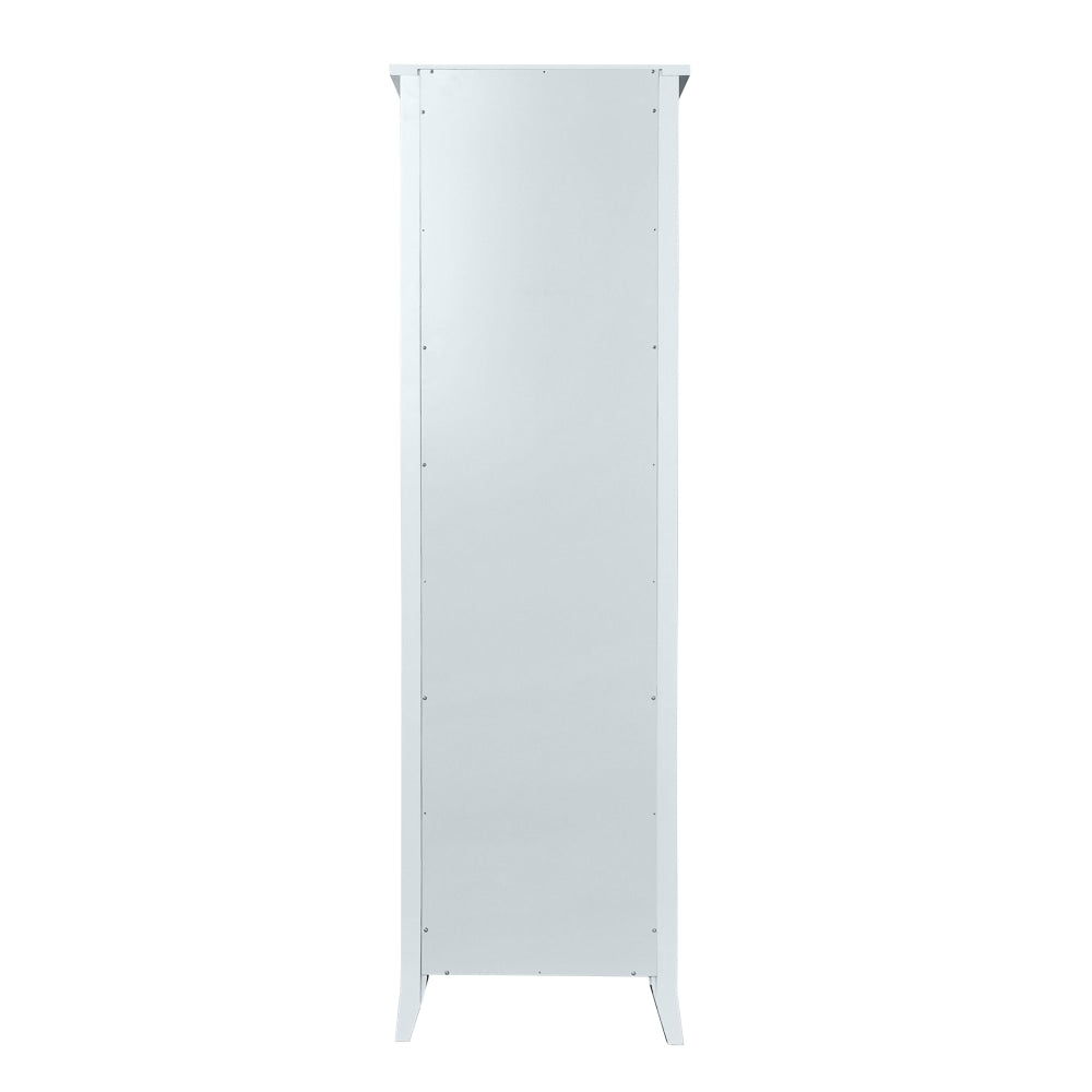Sienna 3-Tier Display Shelf Tall Storage Cabinet W/ 1-Glass Door - White Cupboard Fast shipping On sale