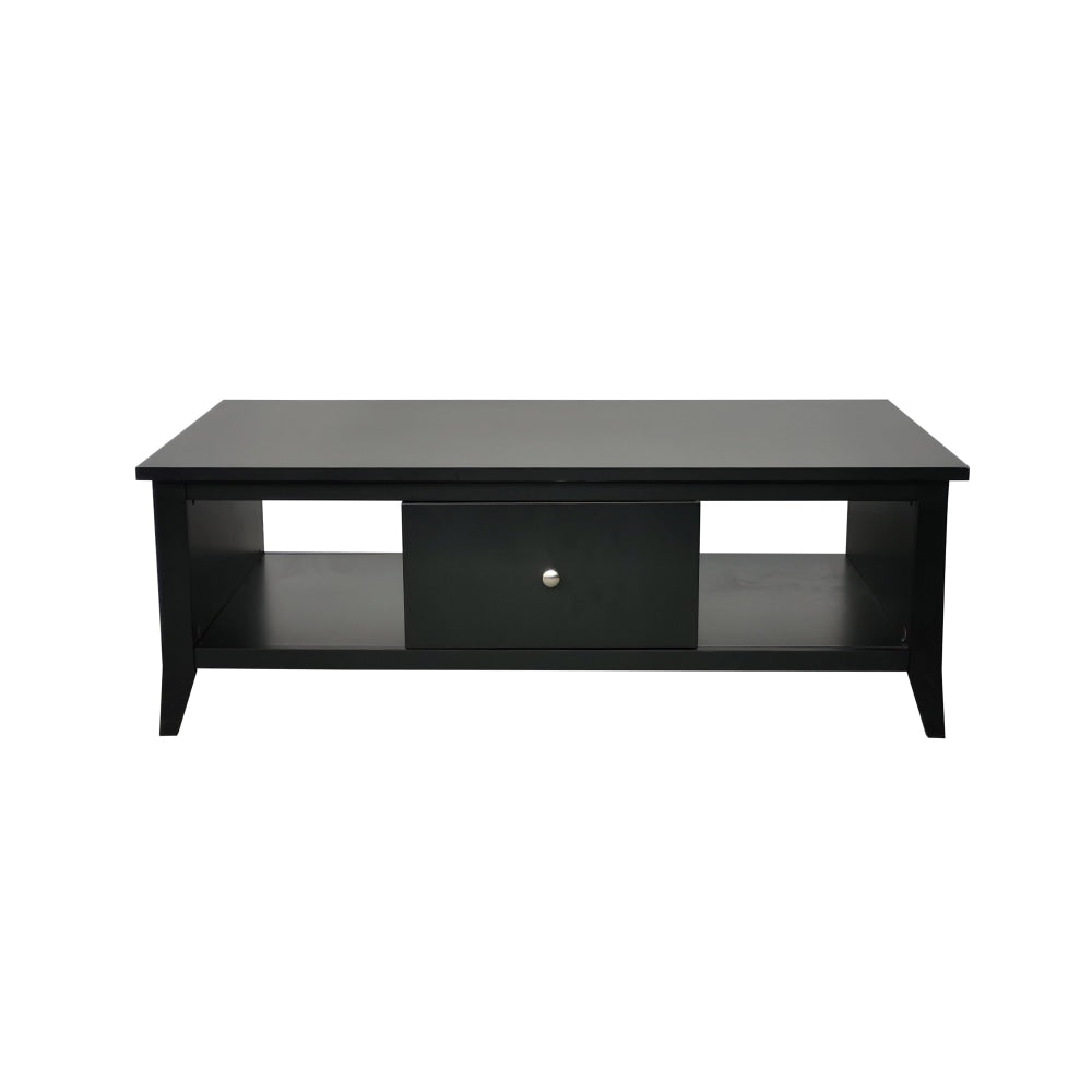 Sienna Modern Open Shelf Coffee Table W/ 1-Drawer - Black Fast shipping On sale