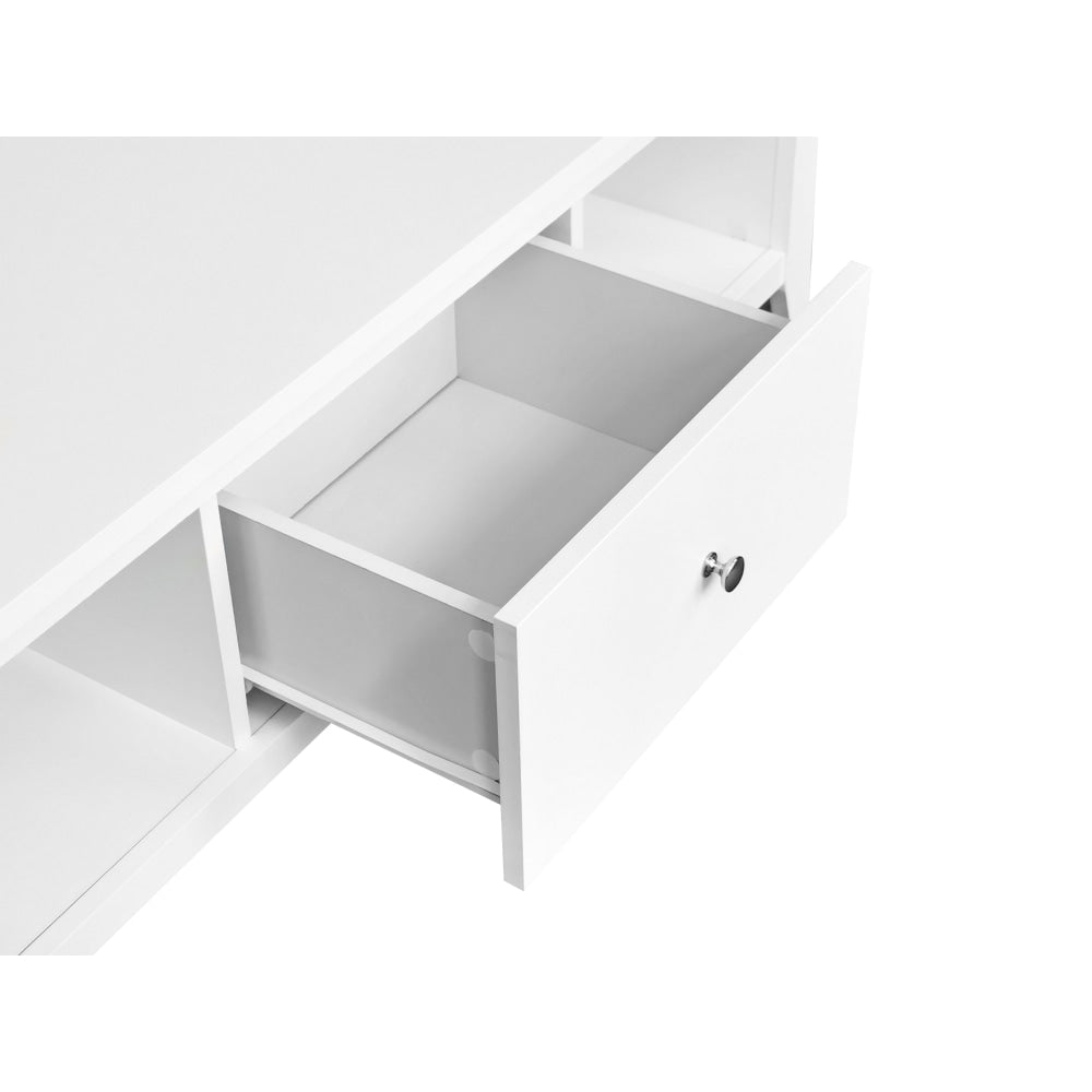 Sienna Modern Open Shelf Coffee Table W/ 1-Drawer - White Fast shipping On sale