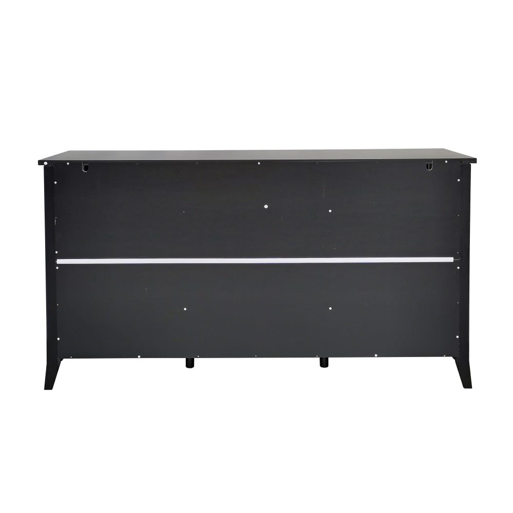 Sienna Modern Sideboard Buffet Storage Unit W/ 2-Glass Doors 3-Drawers - Black & Fast shipping On sale