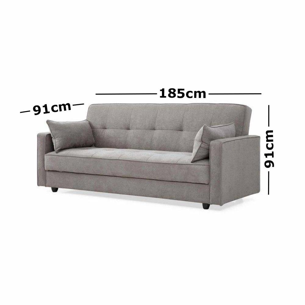 Modern Designer 3 - Seater Suede Fabric Lounge Couch Sofa Bed - Grey Fast shipping On sale