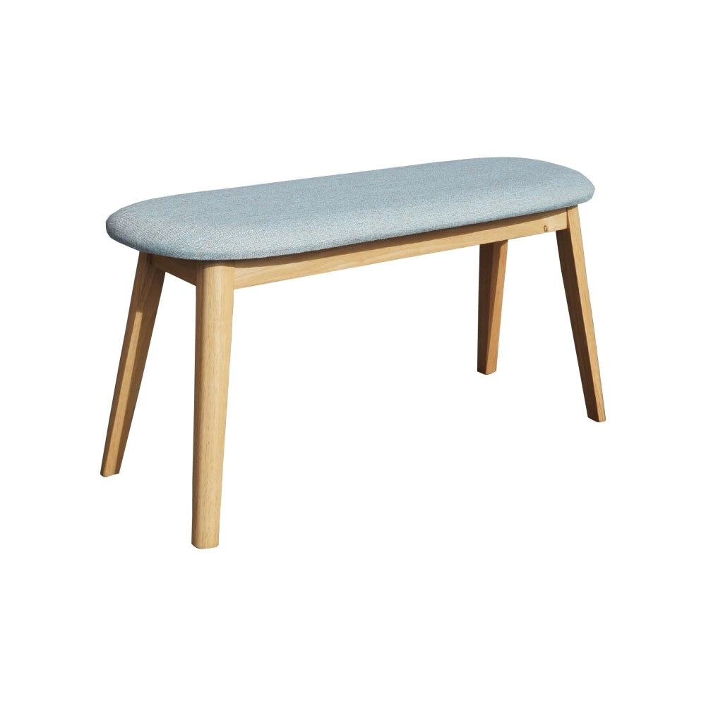 Modern Fabric Dining Bench Wooden Frame - Mint & Oak Chair Fast shipping On sale