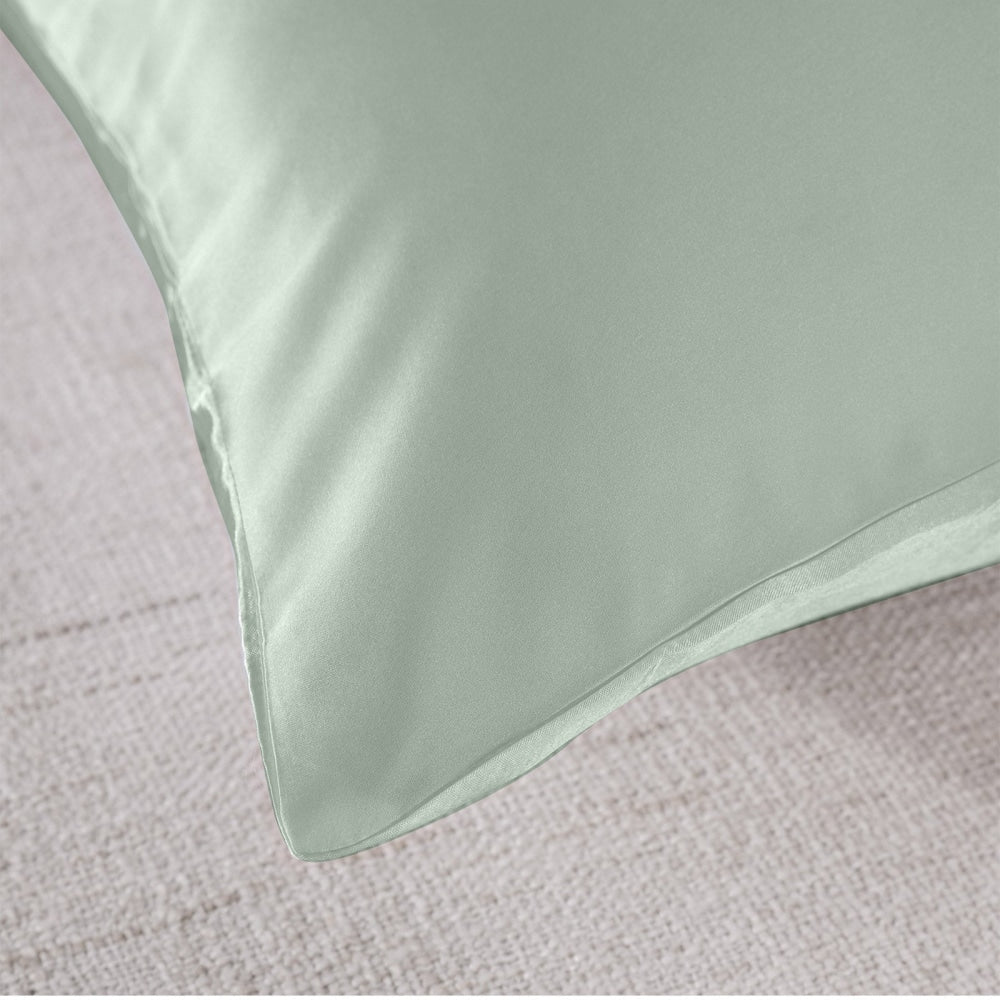 SILK PILLOW CASE TWIN PACK - SIZE: 51X76CM - Sage Bed Sheet Fast shipping On sale