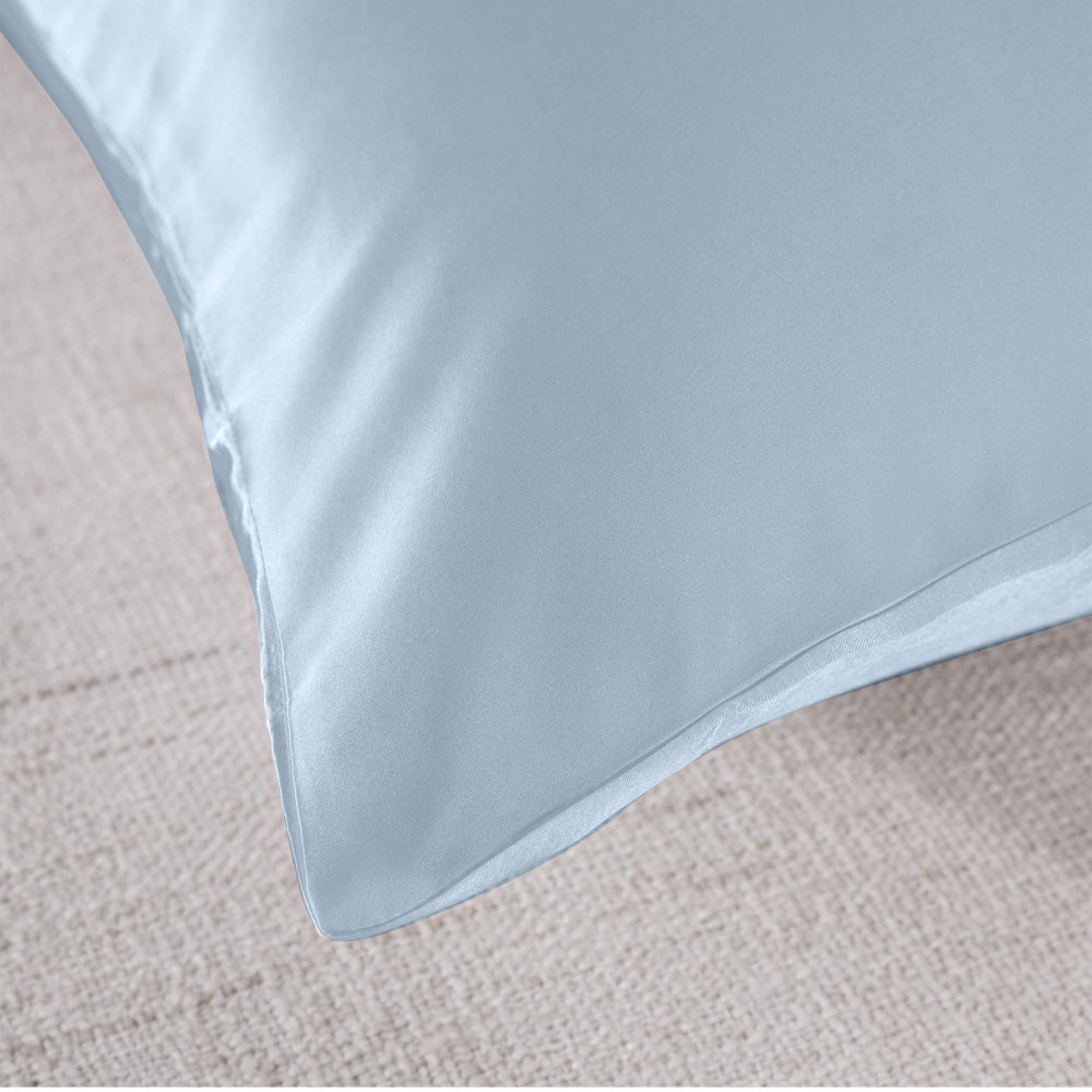 SILK PILLOW CASE TWIN PACK - SIZE: 51X76CM - Soft Blue Bed Sheet Fast shipping On sale