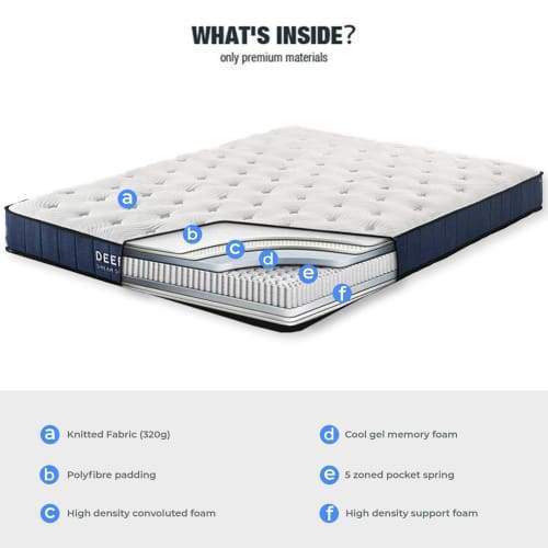 Sleep Happy Cool Gel infused Memory Foam Mattress – 21cm - Single Fast shipping On sale