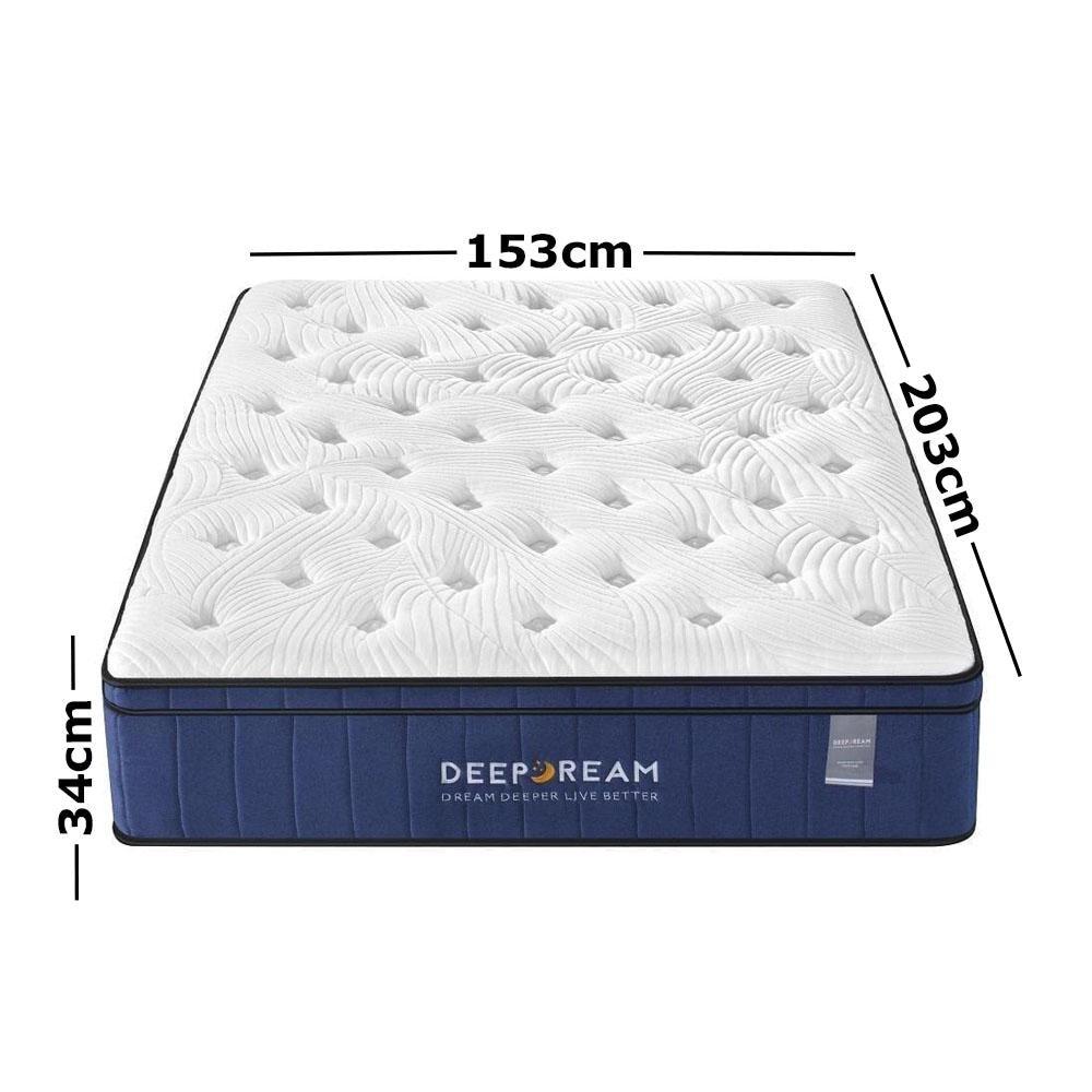 Sleep Happy Premium Eurotop 5 Zoned Cool Gel Memory Foam Mattress 34cm - Queen Fast shipping On sale