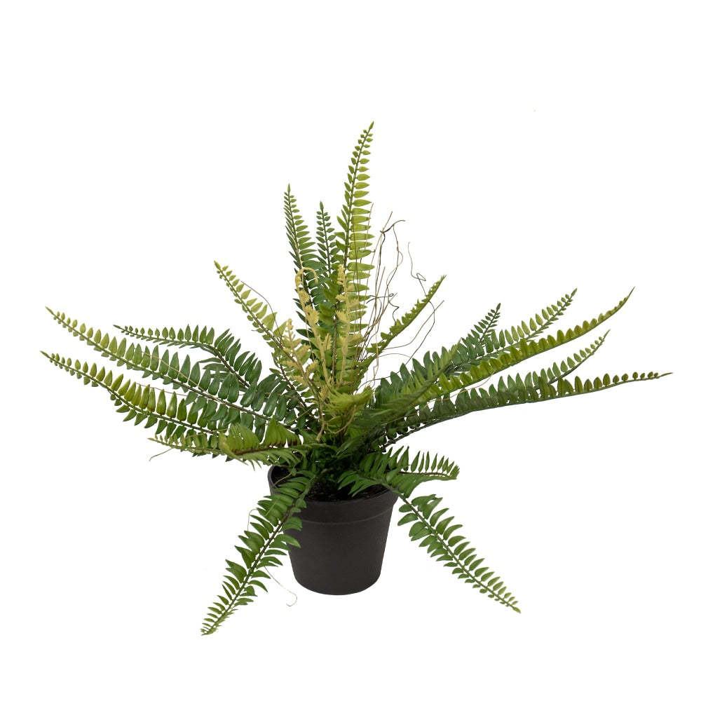 Small Ruffle Fern Artificial Fake Plant Decorative 35cm In Pot - Green Fast shipping On sale