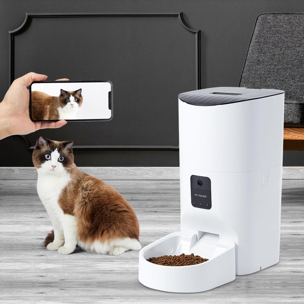 Smart Pet Feeder Camera Dog Cat Automatic Food Dispenser Portable Remote Bowl Supplies Fast shipping On sale