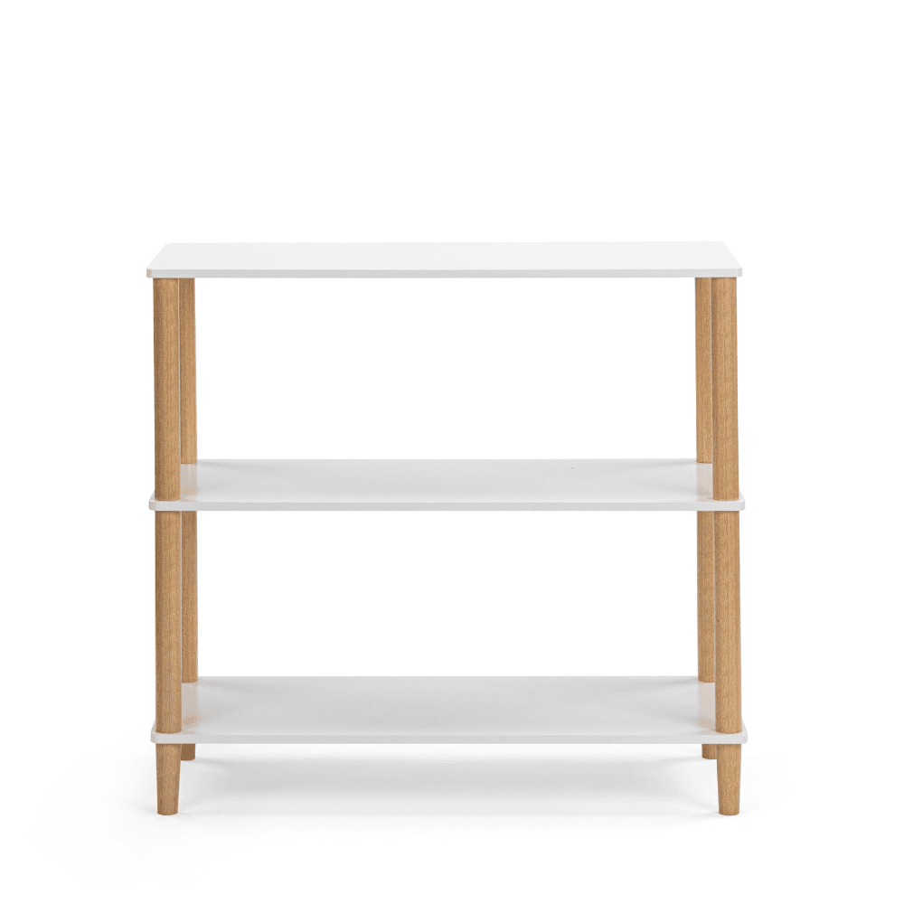 Sofie 3-Tier Bookcase Display Shelf Storage Unit - White/Oak Fast shipping On sale