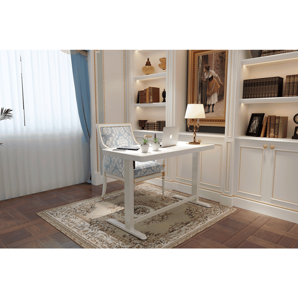 Sorrento Electric Standing Computer Work Task Study Office Desk - White/ Wood White Fast shipping On sale