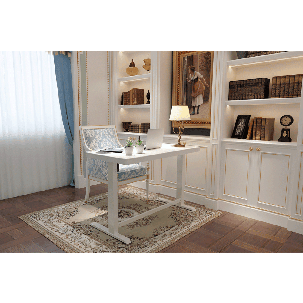 Sorrento Electric Standing Computer Work Task Study Office Desk - White/ Wood White Fast shipping On sale