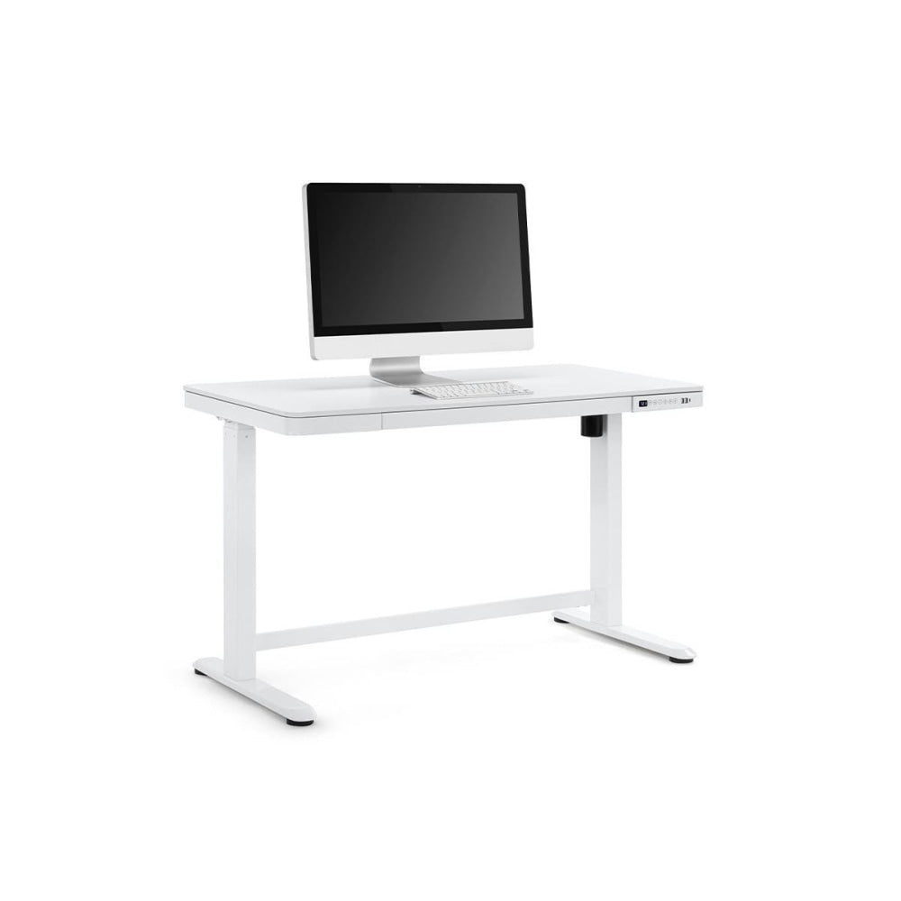 Sorrento Electric Standing Computer Work Task Study Office Desk - White/ Wood White Fast shipping On sale