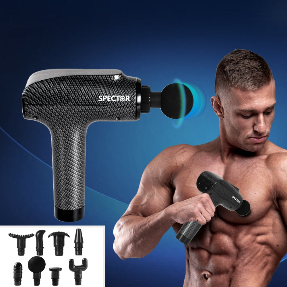 Spector Massage Gun Deep Tissue Percussion 8 Heads Muscle Vibrating Relaxing LCD Massager Fast shipping On sale