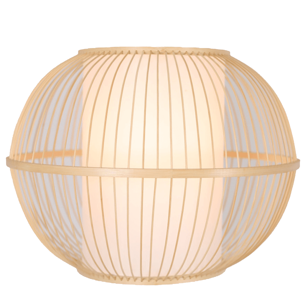 Sphere Modern Oriental Wooden Hand-Woven Bamboo Pendant Lamp Light - Natural Fast shipping On sale