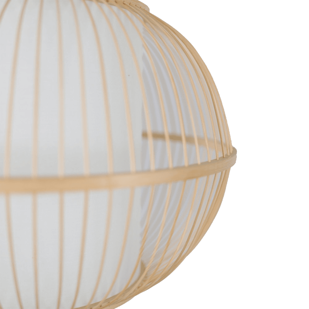 Sphere Modern Oriental Wooden Hand-Woven Bamboo Pendant Lamp Light - Natural Fast shipping On sale