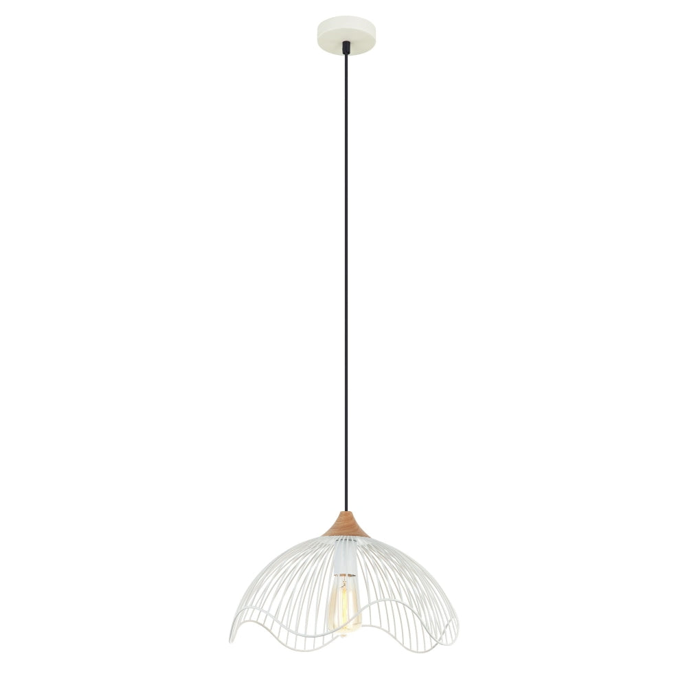 SPIAGGIA Pendant Lamp Light Interior ES White Wire Dome with Wavy Edge OD400mm Fast shipping On sale