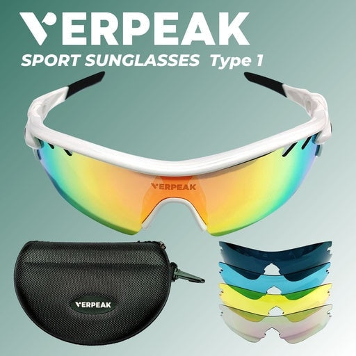 Sport Sunglasses Type 1 (White frame with black end tip) Sports & Fitness Fast shipping On sale
