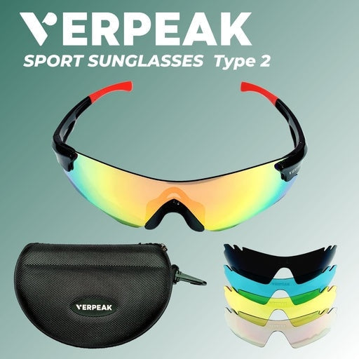 Sport Sunglasses Type 2 Black Frame With Red End Tip Sports & Fitness Fast shipping On sale