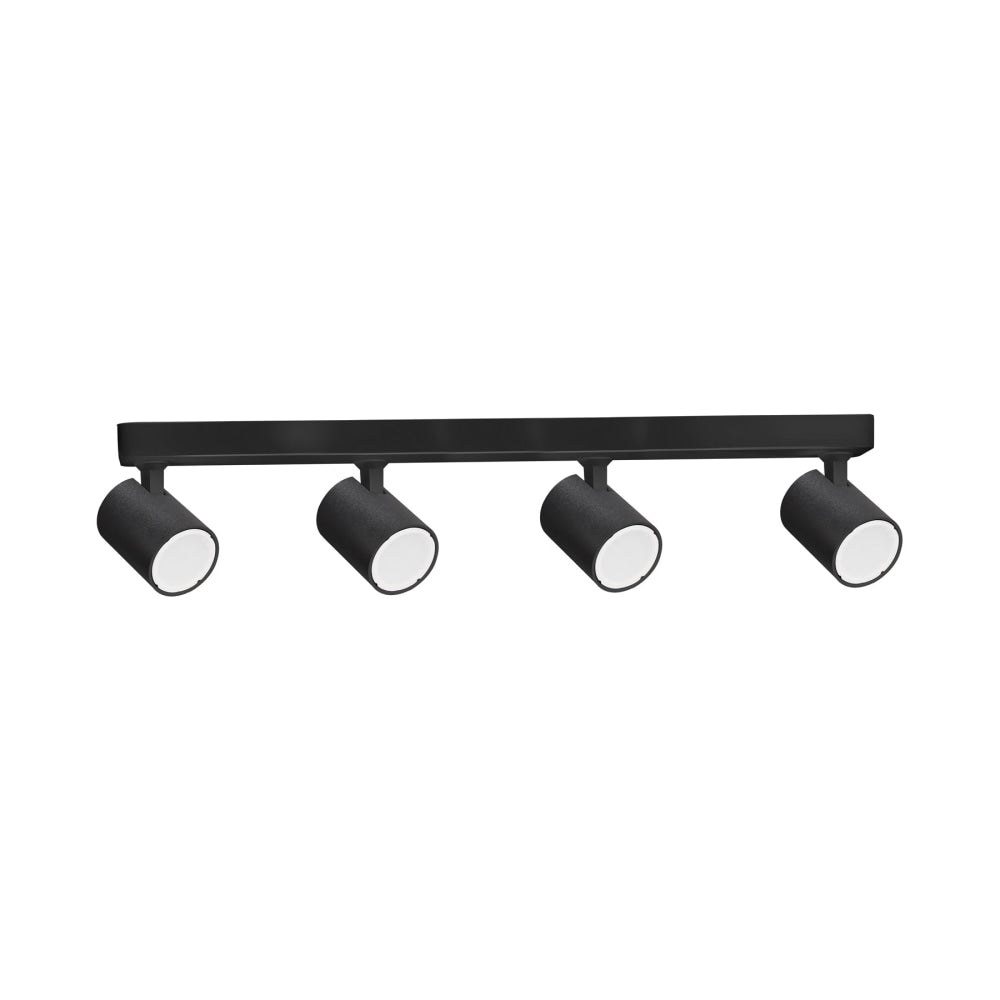 Spot Light 4 Adjustable GU10 Black IP20 Rectangular Bar L450mm x W75mm H25mm Fast shipping On sale