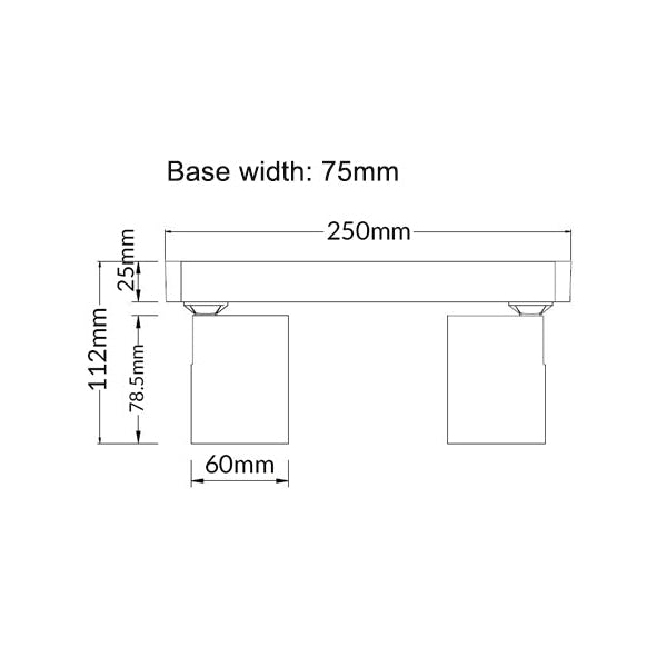 Spot Light Double Adjustable GU10 White IP20 Rectangular Bar L250mm x W75mm H25mm Fast shipping On sale