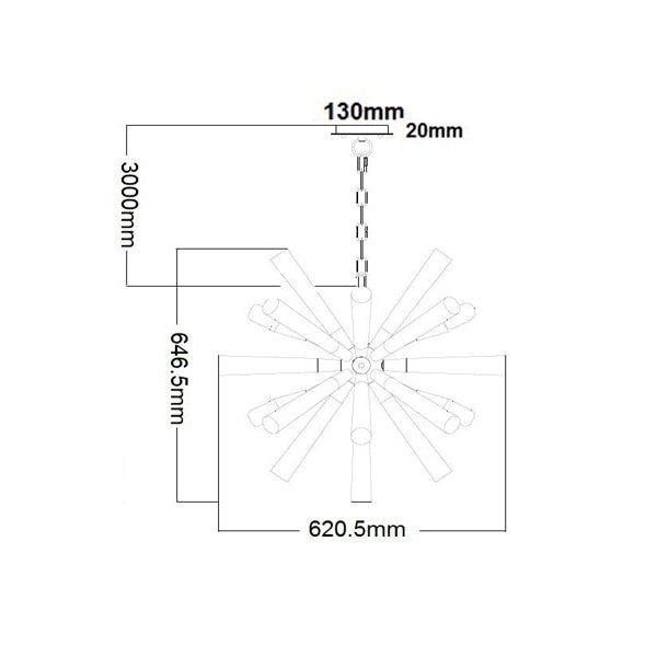 SPUTNIK Pendant Lamp Light Interior ESx6 Dark & Grey Sea Anemone OD620.5mm Fast shipping On sale